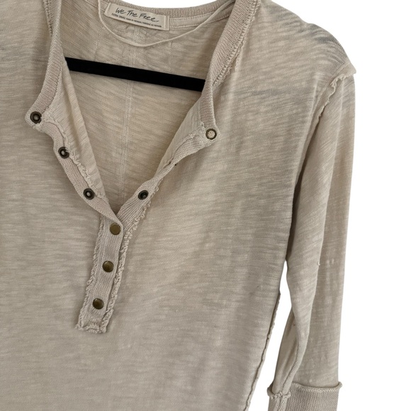5 for $25❗️Free People Phoebe jersey henley top in ivory - Picture 8 of 13